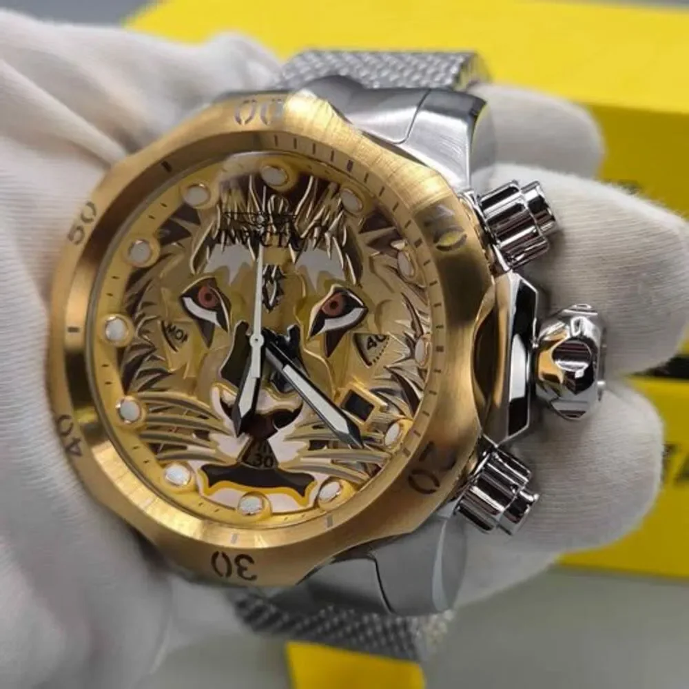 Invicta Venom Lionheart Swiss Ronda Z60 Caliber Men's Watch - 53.7mm. Steel